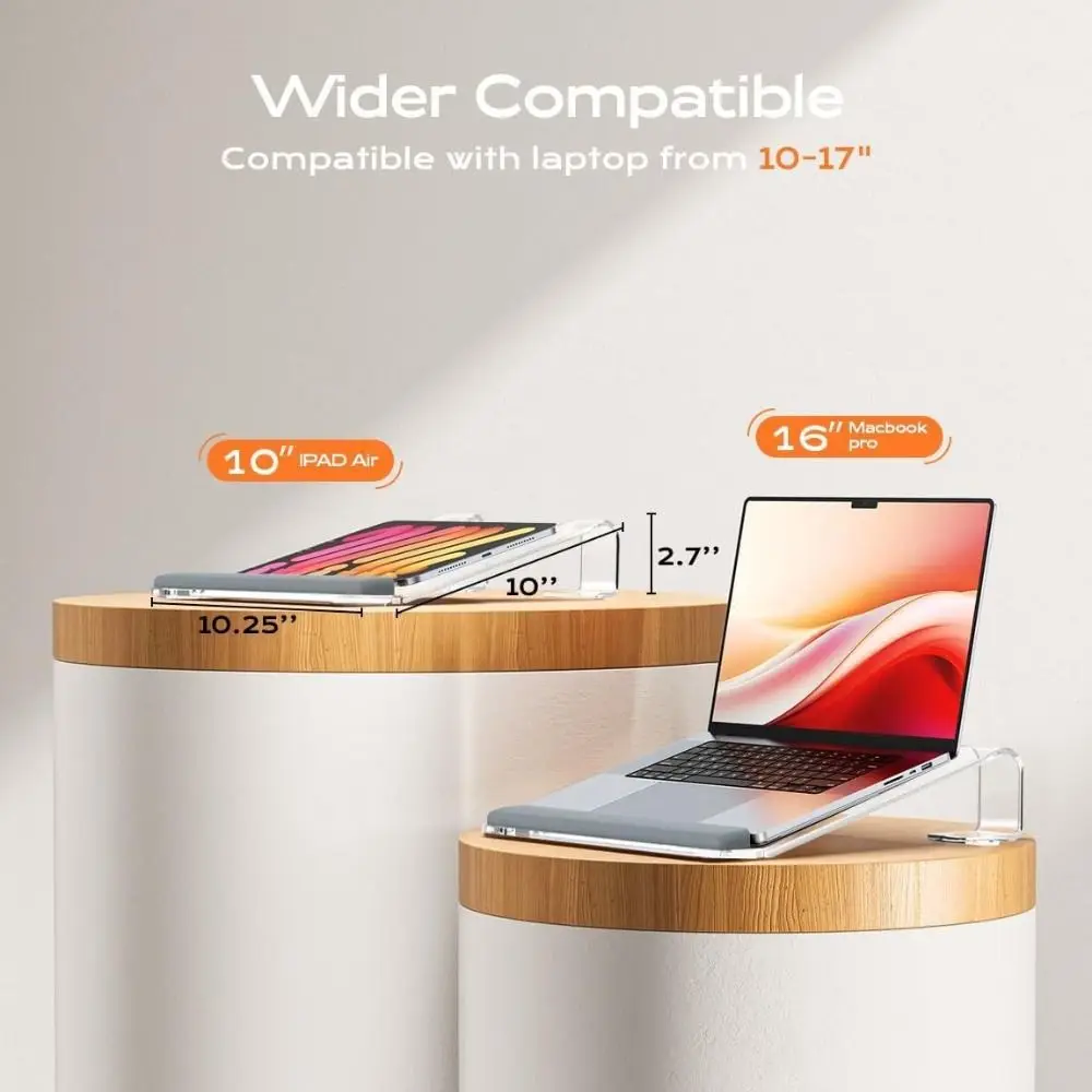 

Universal Acrylic Laptop Stand with Wrist Support Non-slip Laptop Riser Ergonomic Transparent Tablet Stand For Typing/Reading