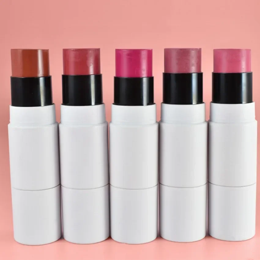 Blusher Stick Private Label with Brush Pigment Waterproof Moisturizing Blush MakeUp Custom Logo Wholesale Double Headed Usage