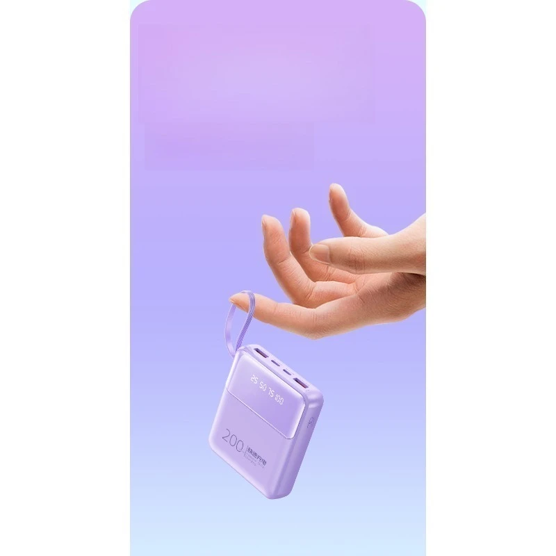 Multi-capacity Battery Fast Charging Portable Power Bank with Built-in Cable Compact and Portable 3C Certification