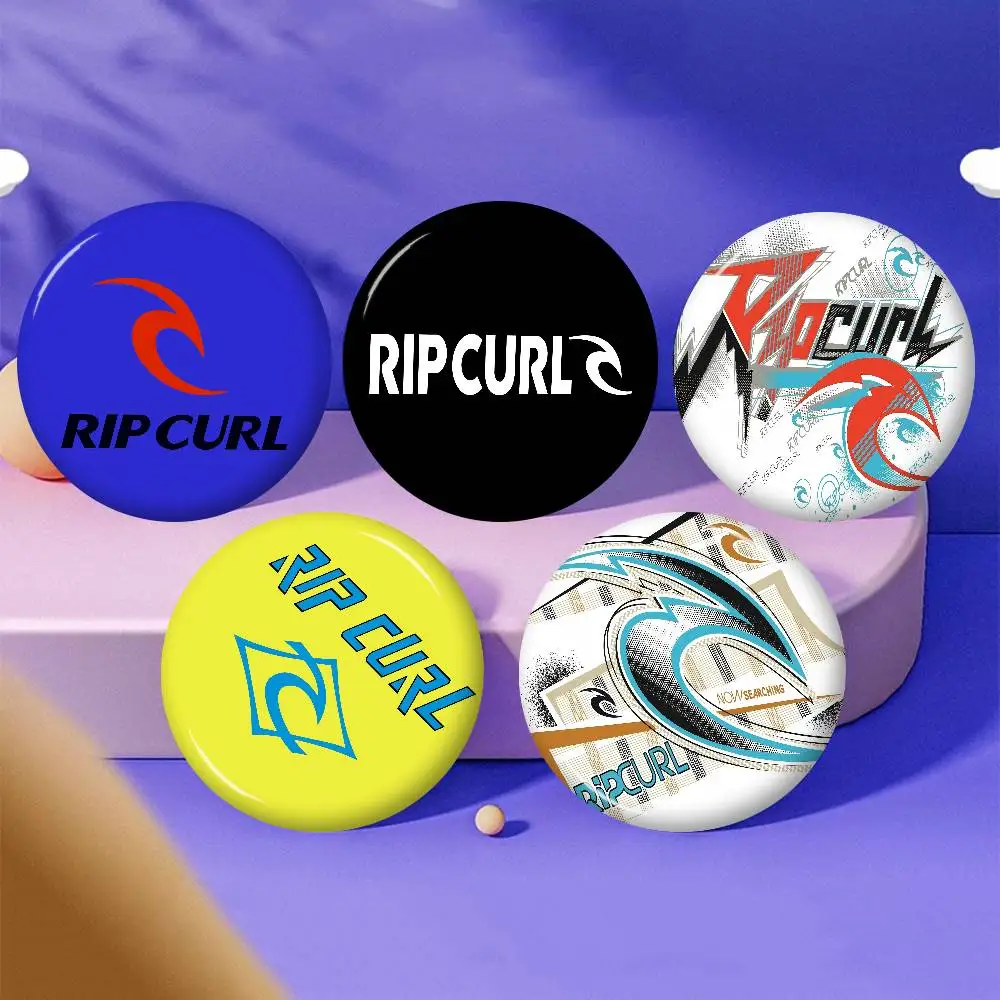 R-RipS C-CurlS Creative Tinplate Soft Button Pins Animal Icon Brooch Lapel Backpack Badge Accessories Pin
