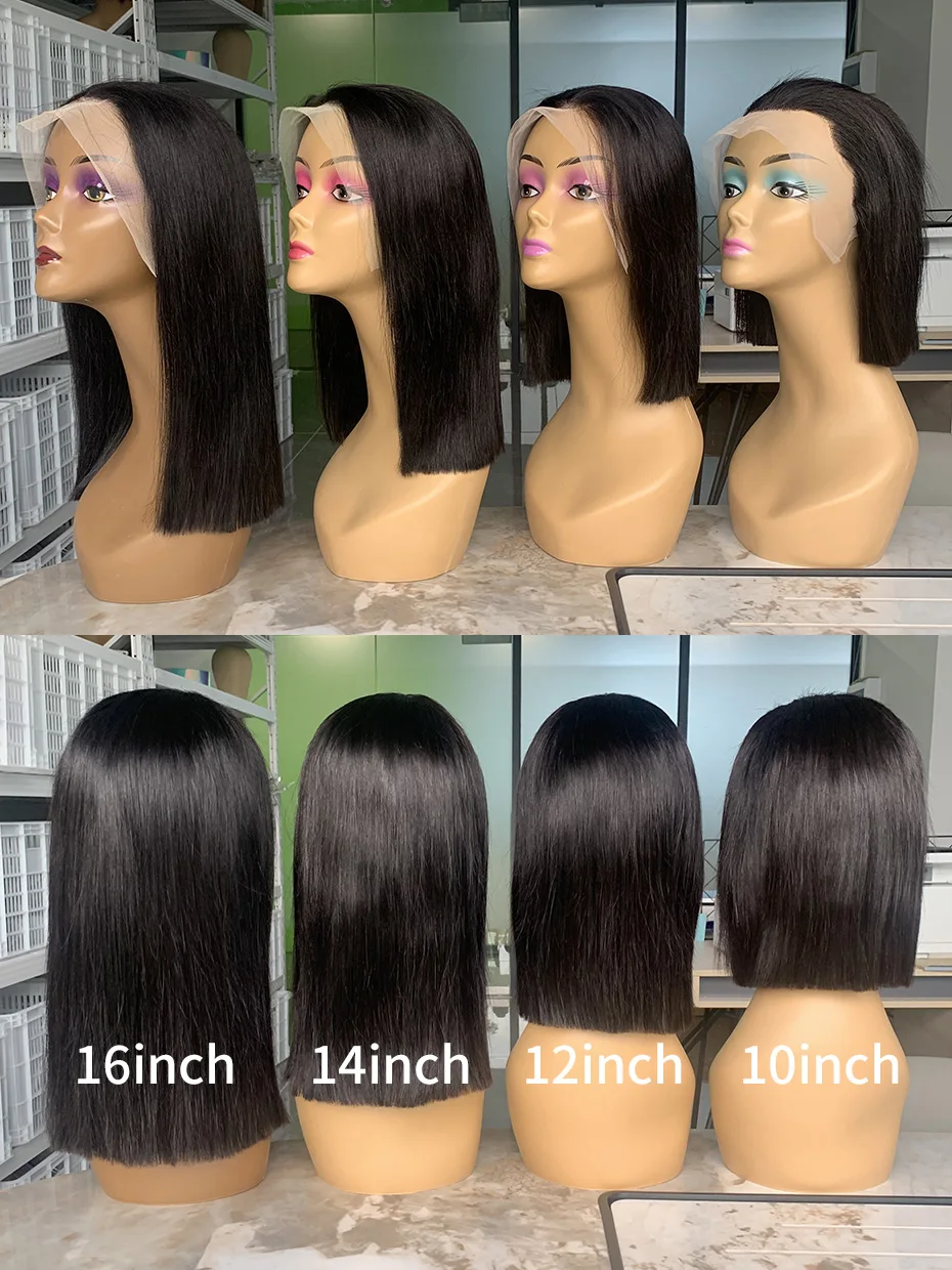 250% 10A Raw Vietnamese Transparent Lace Frontal Wig Human Hair 13x4 13x6 Bob Preplucked Bleached Knots Human Hair Wig for Women image 5