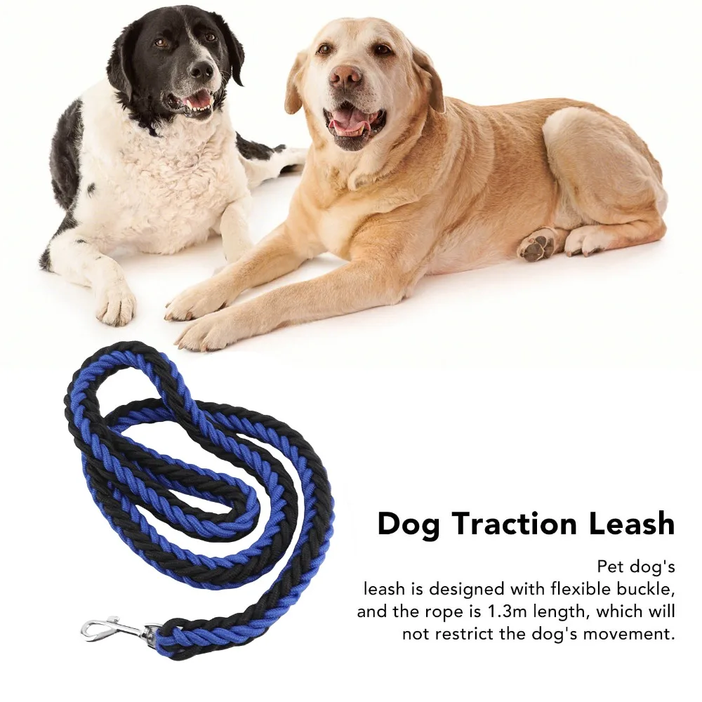 Sturdy 8-strand Woven Dog Slip Lead Adjustable Loop Bright Color Dog P Chain Lightweight Strong Cord Training Leash Pet Training