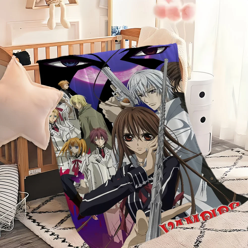 manga classic anime cool art v-Vampire Knight Flannel warm soft plush blanket for sofa living room office bedroom travel gift