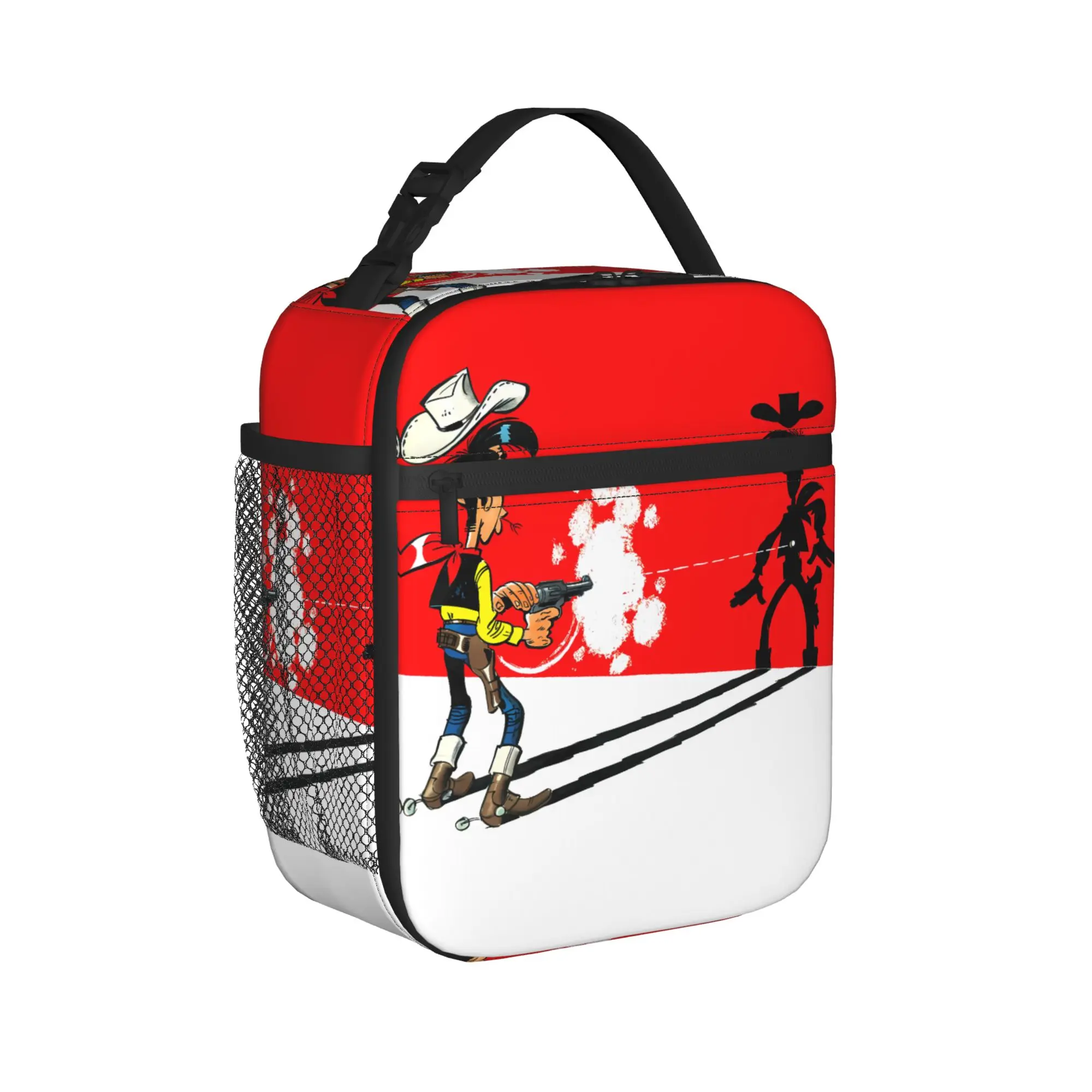 Lucky Luke Cartoon Comics Lunch Bag  Fun Lunch Box For Girls Picnic Convenient Cooler Bag Waterproof Graphic Tote Food Bags