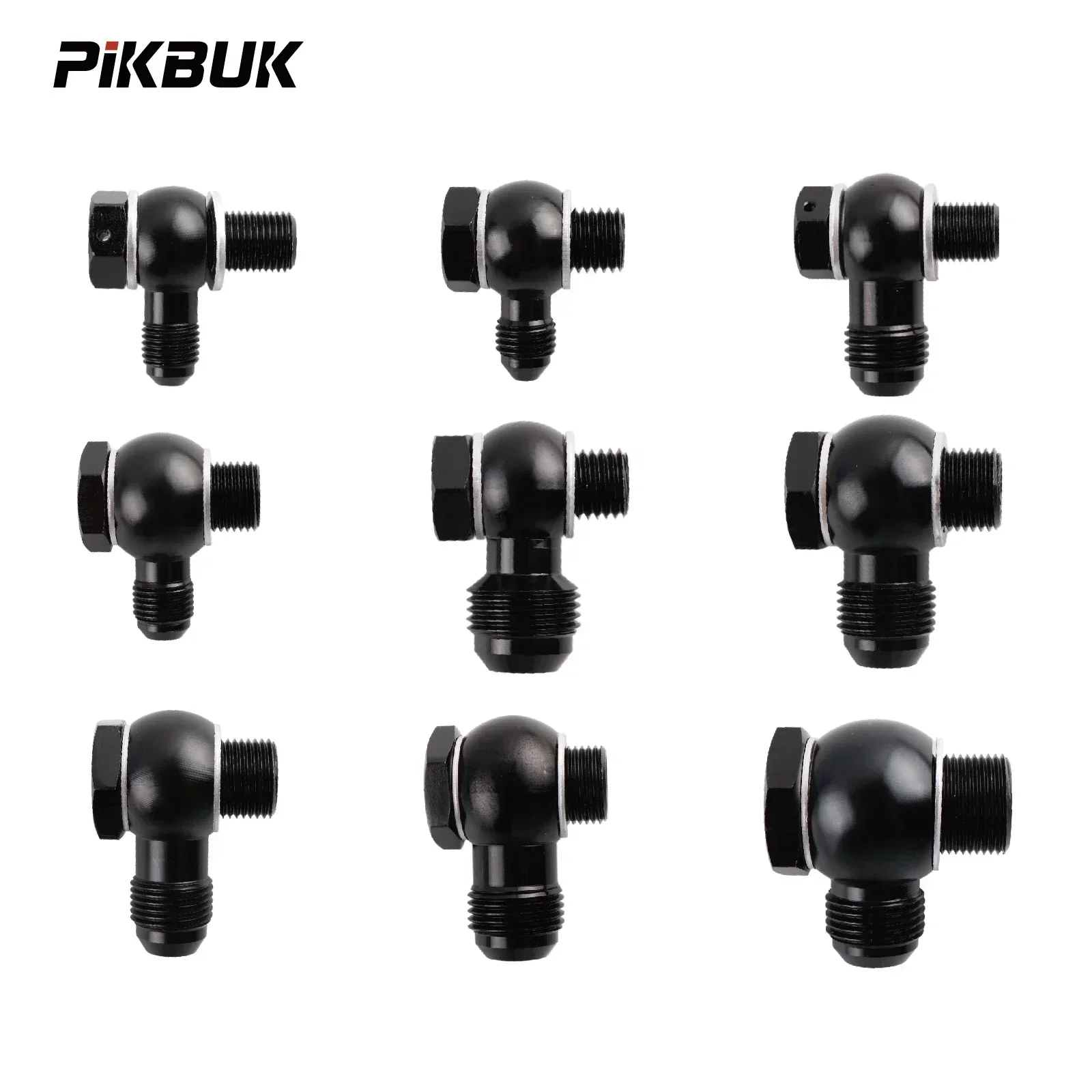 PIKBUK Bolzen Hydraulische Kupplungsschraube M10 M12 M14 M16 M18 M22 X 1,5 mit Aluminium-Banjo-Anschluss, Banjo-Auslass, Außengewinde AN6 AN8 AN10 – Detail 1