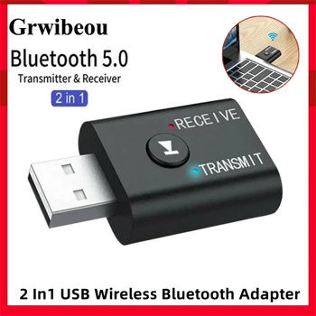 2 In 1 USB Kablosuz Bluetooth Adaptörü 5.0 Verici Bluetooth Bilgisayar Dizüstü TV Hoparlör Kulaklık Adaptörü Bluetooth Alıcısı