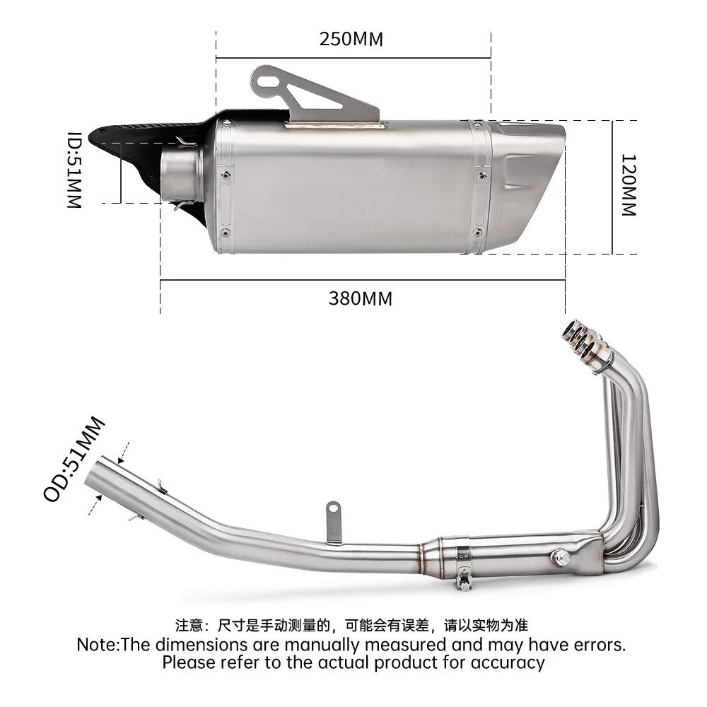 Dual Channel Valve Header Pipe Tail Pipe Slip On Exhaust Mod Kit Motorcycle Exhaust System For SRK250RD SRK450RR