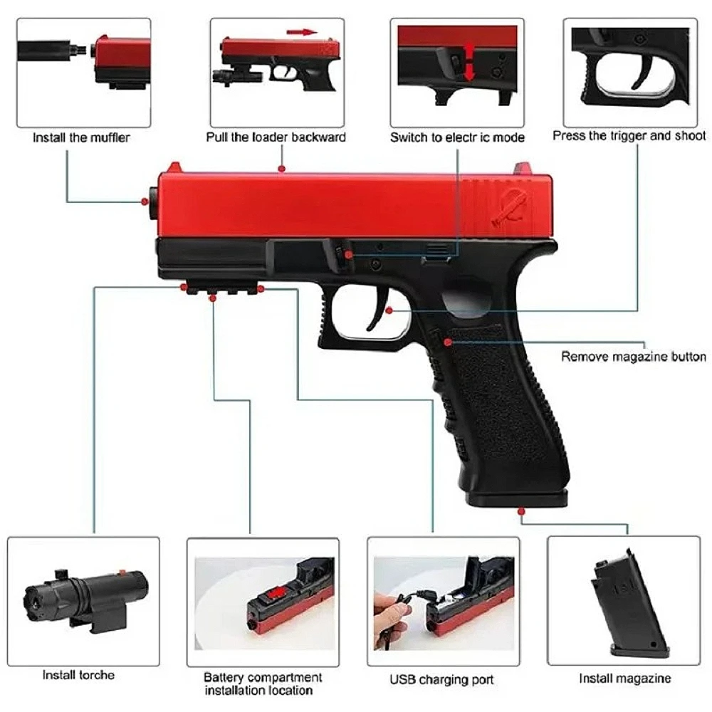 Fun Activity Play Toy, Blaster with Large Capacity Drum Mag and Accessories
