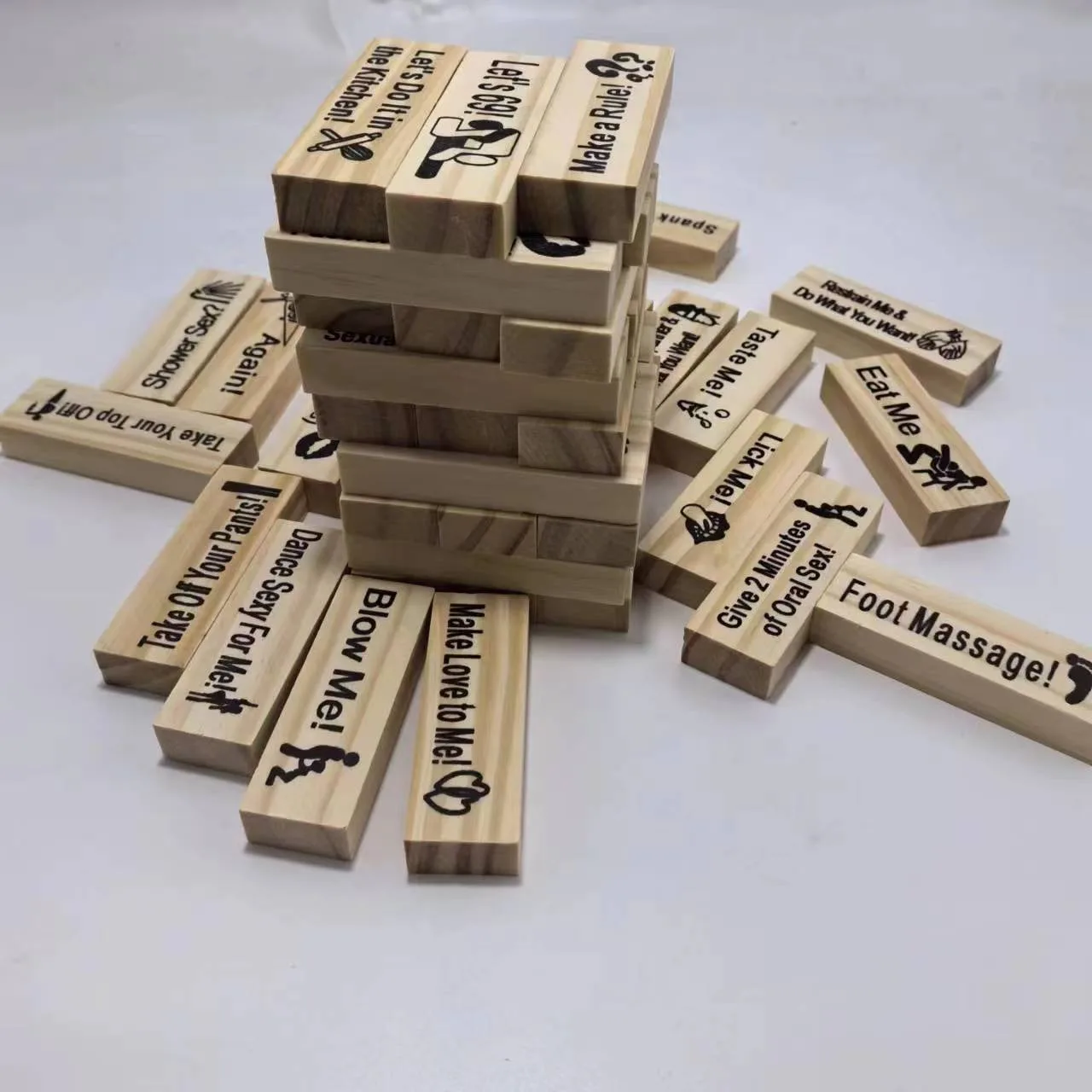 Five Versions To Choose From 48pcs Couple Flirting Building Block Game Stacking Tower Game Adult Party Entertainment SM Product