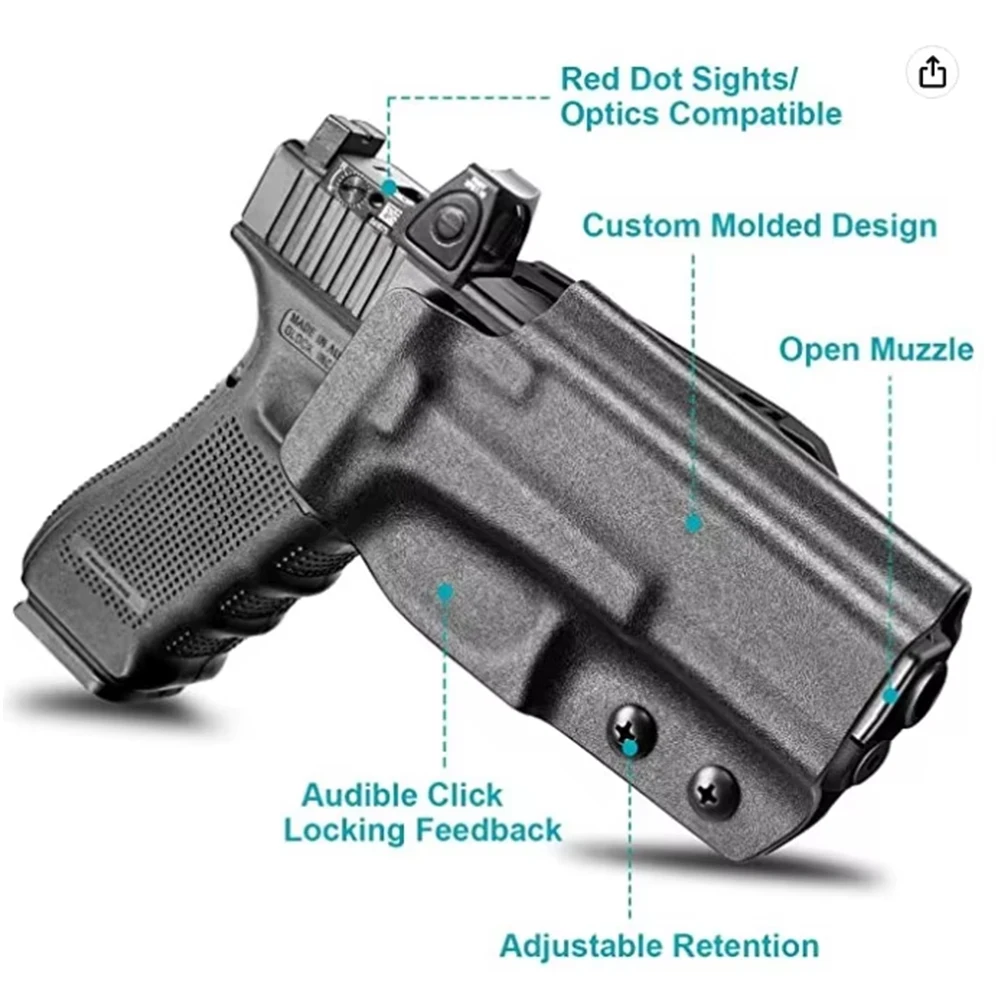 Only Fit Glock 17 19 19X 31 32 45 (Gen1-5) Glock 22 23 (Gen 1-4),OWB Kydex Holster,Fit1.5\'\'-2.25\'\'Belt Red Dot/Optics Compatible