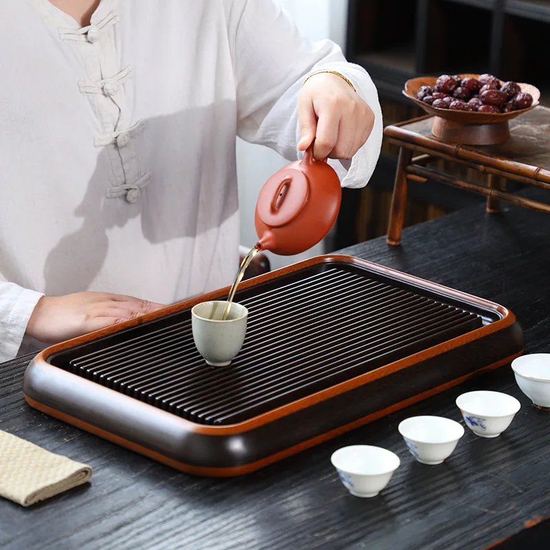 Bakelite Tea Table Purple Sand Yixing Clay Teapots Tray Modern Household Whole Piece Water Draining Two-Color Chapan