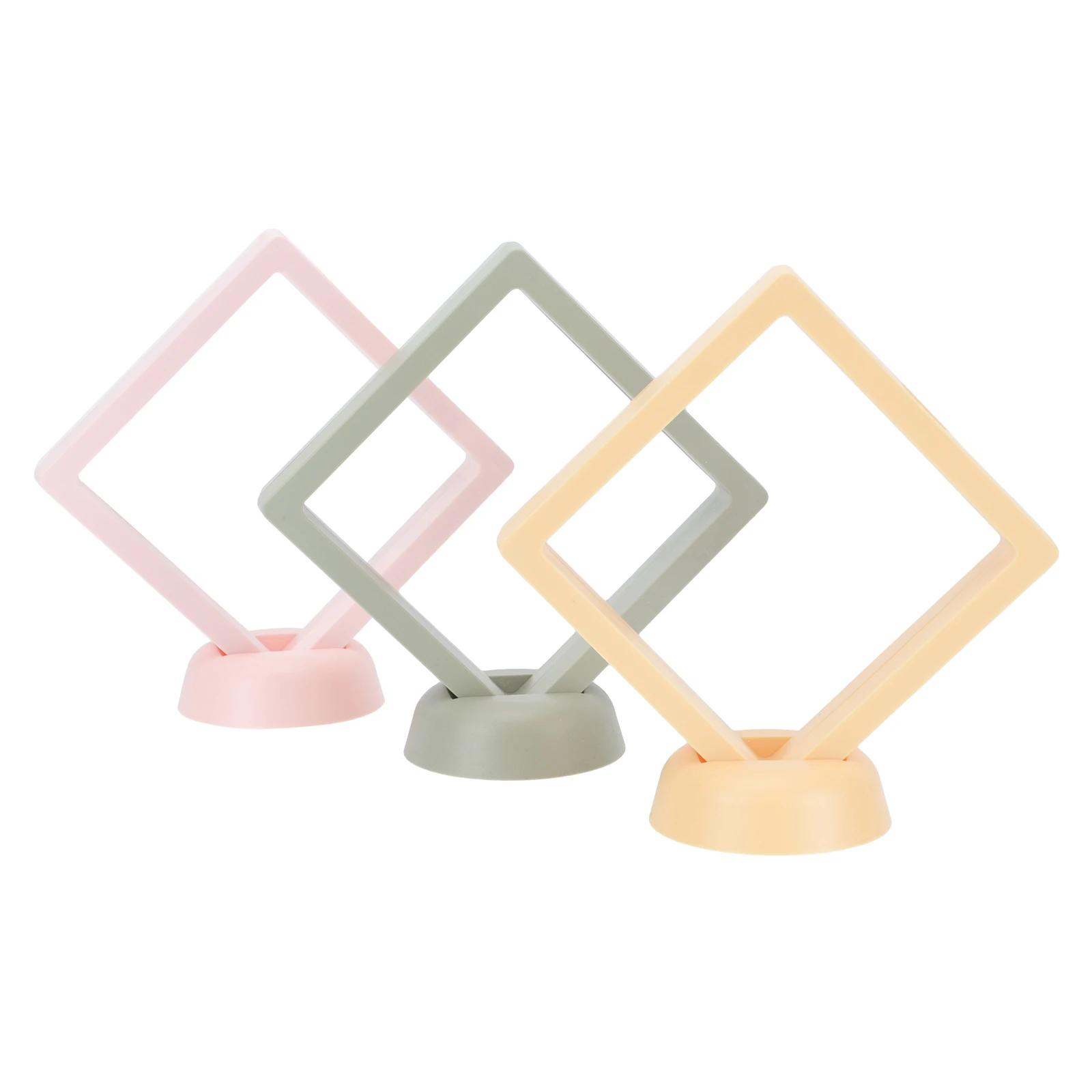 3set Transparent Film Jewelry Box Mixed Color Portable Display Stand For Necklace Bracelet Storage Organizer Case With Base