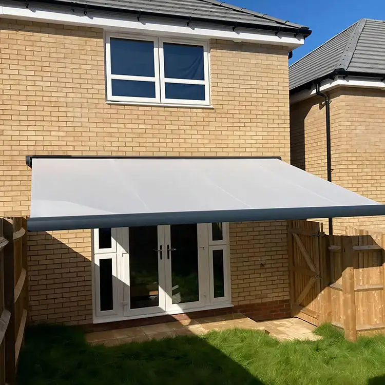 High Quality Retractable Wall Mounted Sunshade Family Entrance Large Aluminum Electric Canopy Easy To Install Rainproof Awning