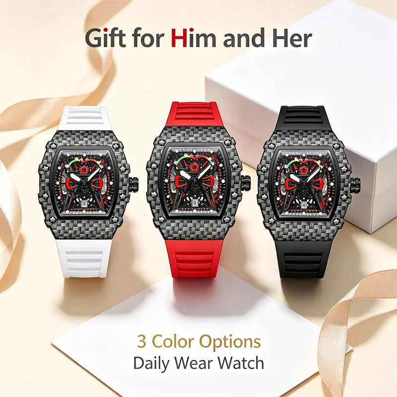 Men's Quartz Watch, Alloy Case, Fashion Dial, Silicone Strap, Sports Men's Watch, Halloween & Christmas Gift