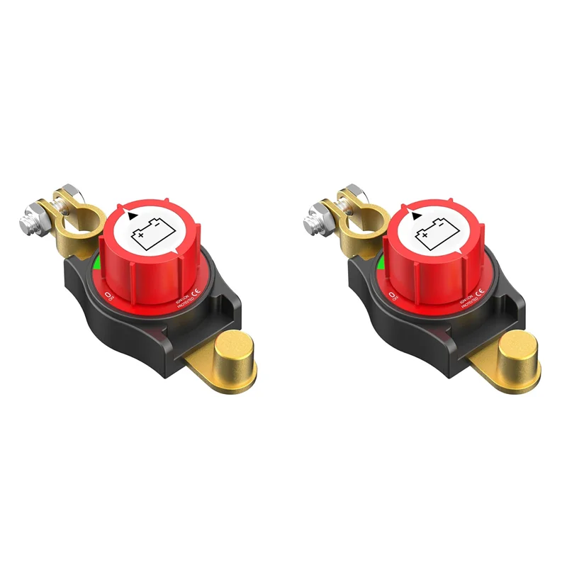 

A04E-2X Top Post Battery Disconnect Switch 12V,Battery Kills Switch Negative On/Off 12-48V Top Post Battery Switch For Cars