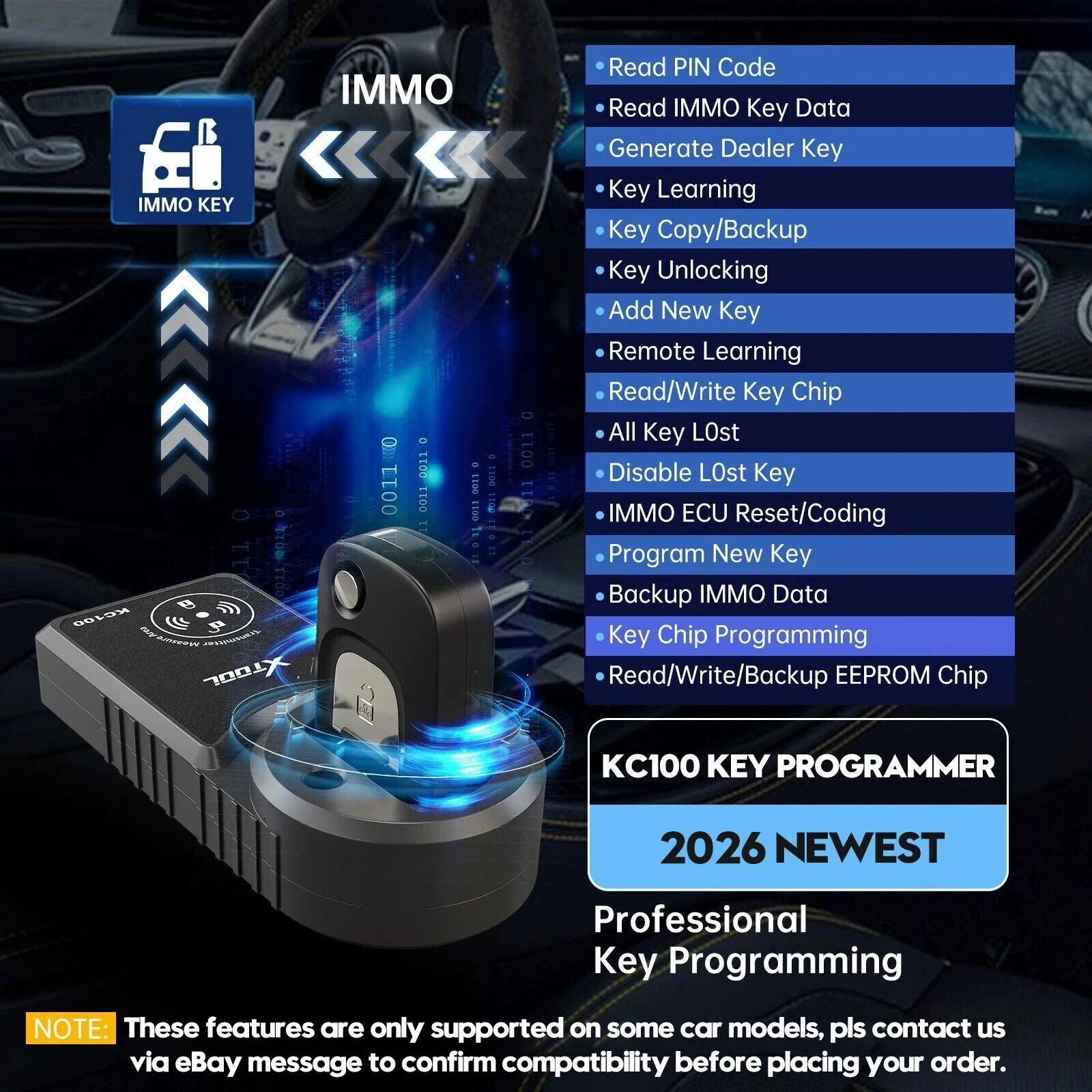 For KC100+KS-1+Anytoyo SK1 Car IMMO Auto Key Programmer 12V Tool for X100MAX D8W D8S D9SPro IP919