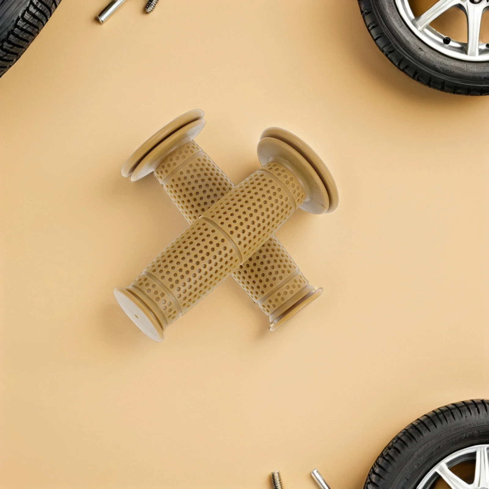 

2pcs Vintage Motorcycle Handgrip Covers NonSlip Yellow Scooter Handlebar Grips Dirt Bike Throttle Rubber WearResistant