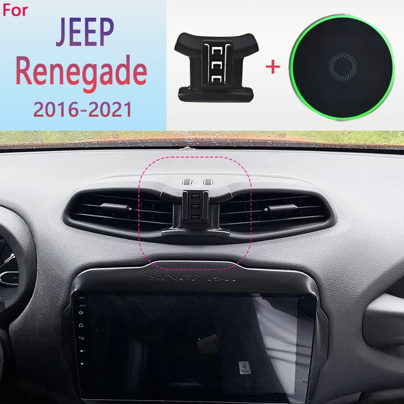

Magnetic Car Phone Holder For JEEP Renegade 2016 2017 2018 2019 2020 2021 15W Wireless Charging Phone Stand MagSafe Base