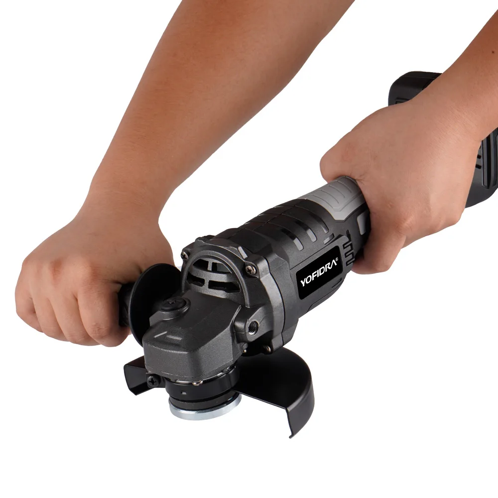 

Yofidra 125MM Brushless Electric Angle Grinder 3 Gear Cutting Machine Power Tool +Lithium-Ion Battery for Makita 18V Battery