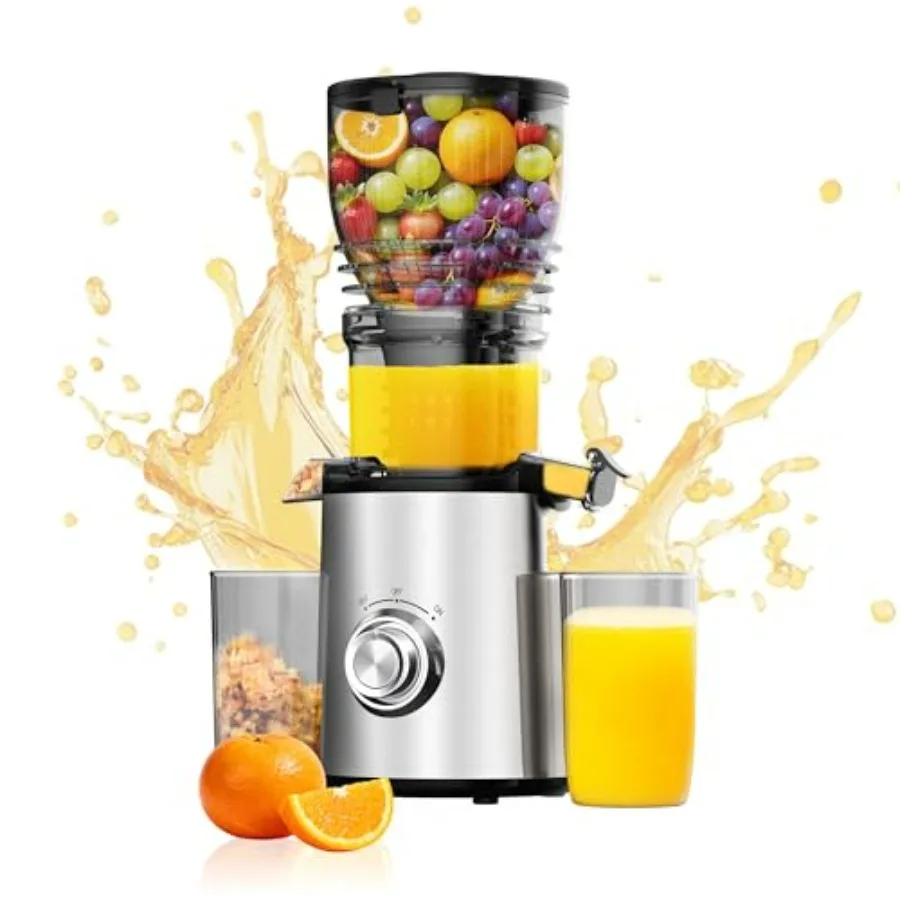 

Cold Press Juicer Machines - 5.8" Wide Feed Chute, Easy To Clean, Slow Masticating Juicer Machines for Vegetable and Fruit, 300w