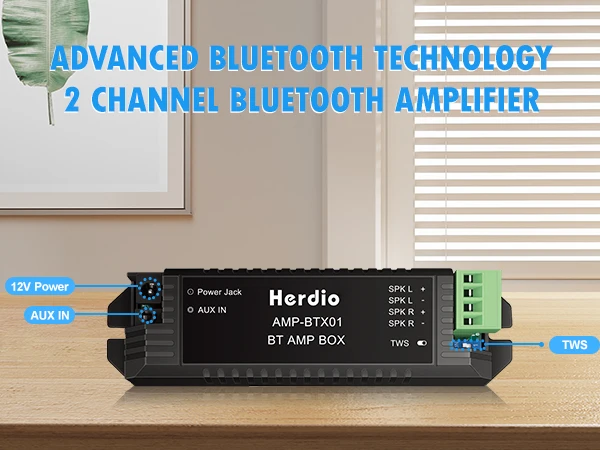 Amplificadores Bluetooth Herdio, Mini Amplificador de Audio para el Hogar, para Altavoces de Música en Pared o Techo del