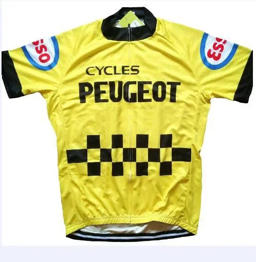 PEUGEOTful TEAM YELLOW Retro Classic Cycling Jerseys Set Racing Bicycle Summer Short Sleeve Clothing Kit Maillot Ropa Ciclismo