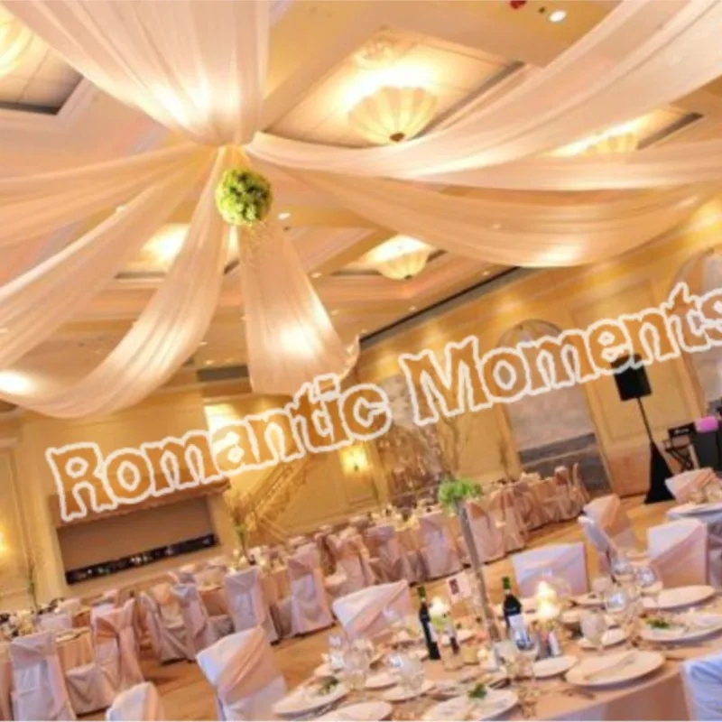 Asian Specialty 8 pieces Wedding Ceiling Drape Canopy Drapery  fabric 1.4m*12m per piece Roof polyester knitted fabric