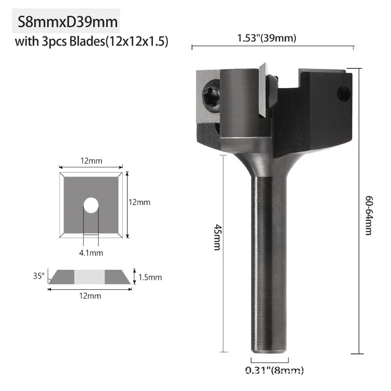 For Spoilboard Surfacing Router Bit Slab Flattening Milling Cutter 3 Flute Replacement Part