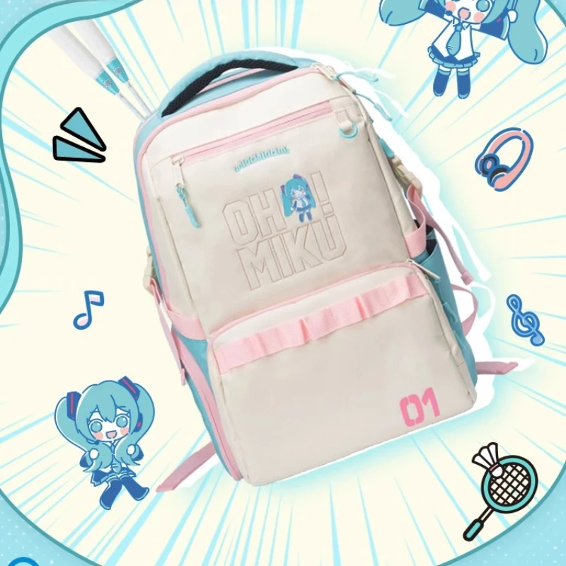 

Спортивный рюкзак Hatsune Miku, школьный компьютер, студенческая сумка на плечо, большая вместимость, уличный светильник для путешествий, праздничные подарки