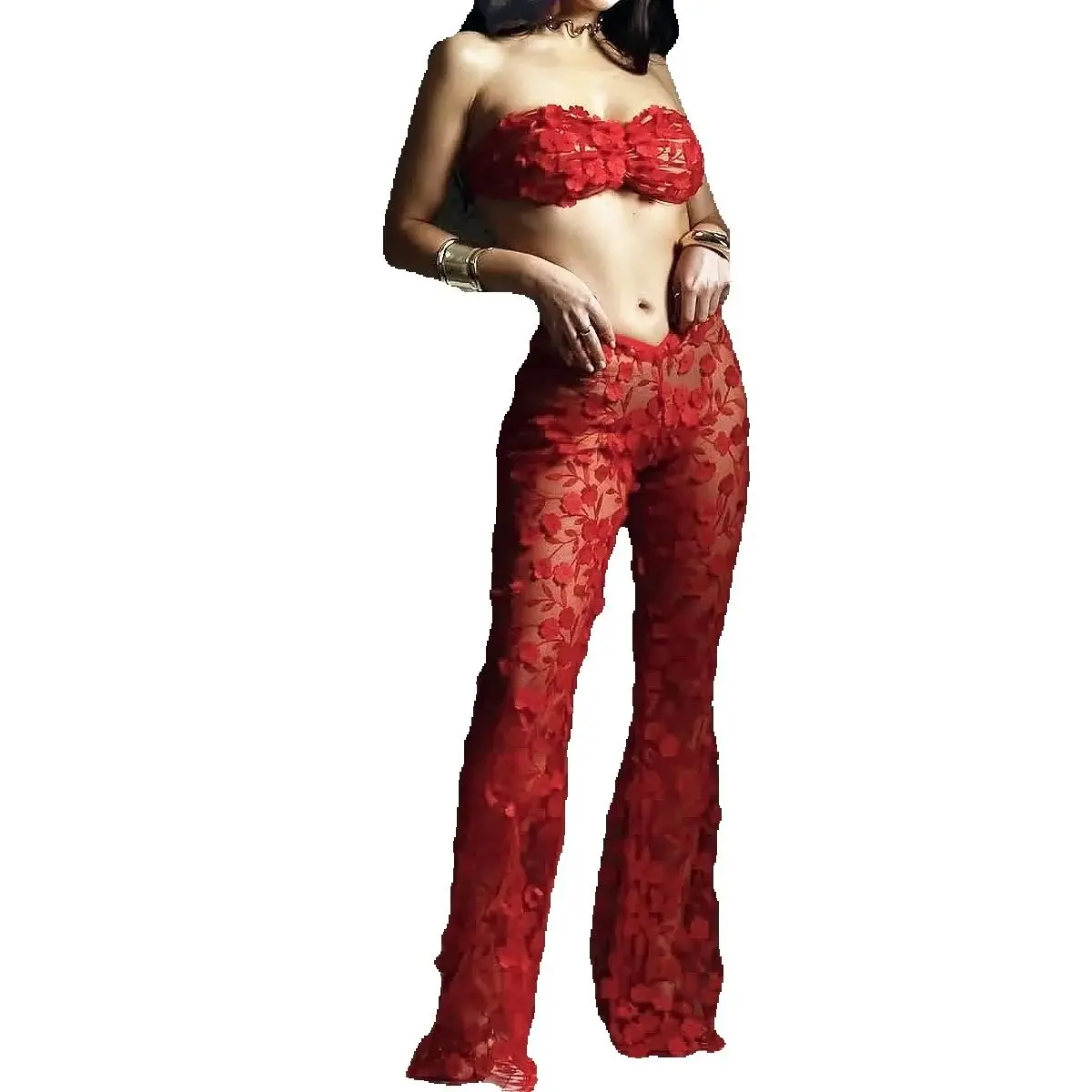 

Эротическое сексуальное женское белье для женщин, элегантные брюки из 3 предметов, бюстгальтер без бретелек Hilitos, комплект с 3D цветочным принтом, интимная прозрачная клубная одежда