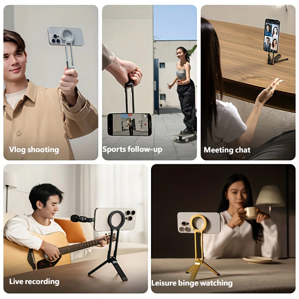 Carabiner Mobile Phone Tripod Magnetic Holder Stand Desktop Universal Adjustable Foldable Bracket For iPhone 18 Pro Max 17 16 15 view 6