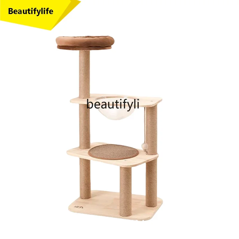 PPP  Solid Wood Cat Climbing Frame Cat Nest Cat Tree Jumping Platform Small Non-Covering Integrated Climbing Frame