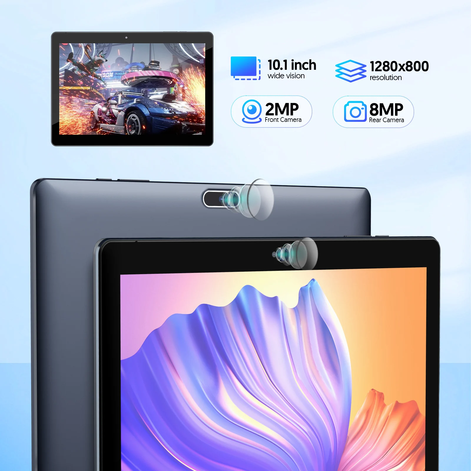 Tablet Android BAKEN de 10,1 polegadas, processador quad-core, 4 (2 + 2) GB + 64 GB, memória expansível de 1 TB (precisa ser adquirida separadamente), W