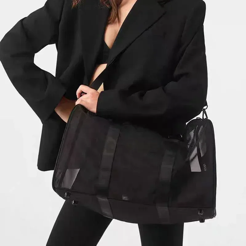 LO المرأة الأزياء اليوغا شاش شفاف حقيبة الأمتعة حقيبة اللياقة الرياضة أجهزة لياقة خارجية حقيبة السفر قطري عبر أكياس