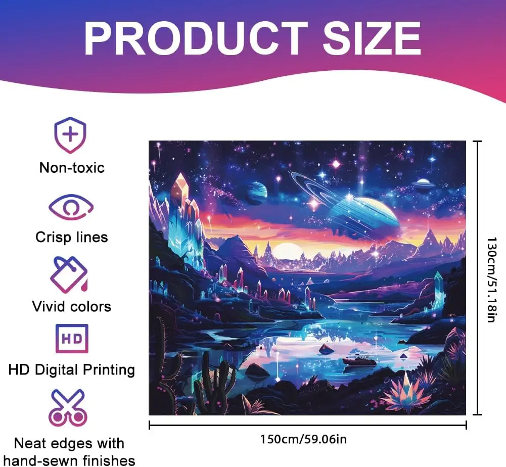 Cosmic Galaxy Nebula Tapestry Wall Hanging Space Planets Art Boho Psychedelic Decor Bedroom Living Room Synthwave Cosmic Astrono