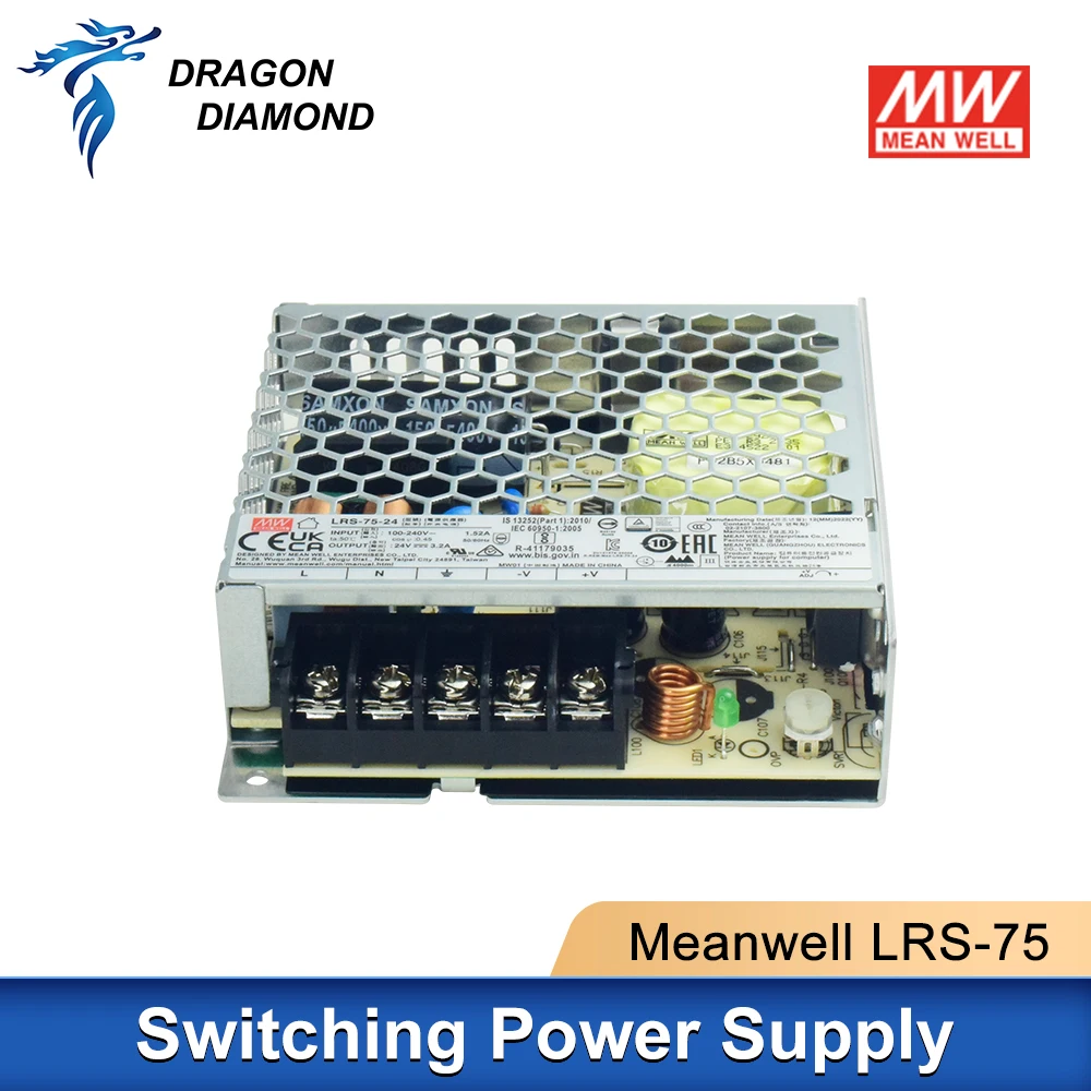 Mean Well LRS-75 5V 12V 15V 24V 36V 48V Switching Power Supply MEANWELL AC/DC 200W Single Output For CNC CO2 Laser Machine