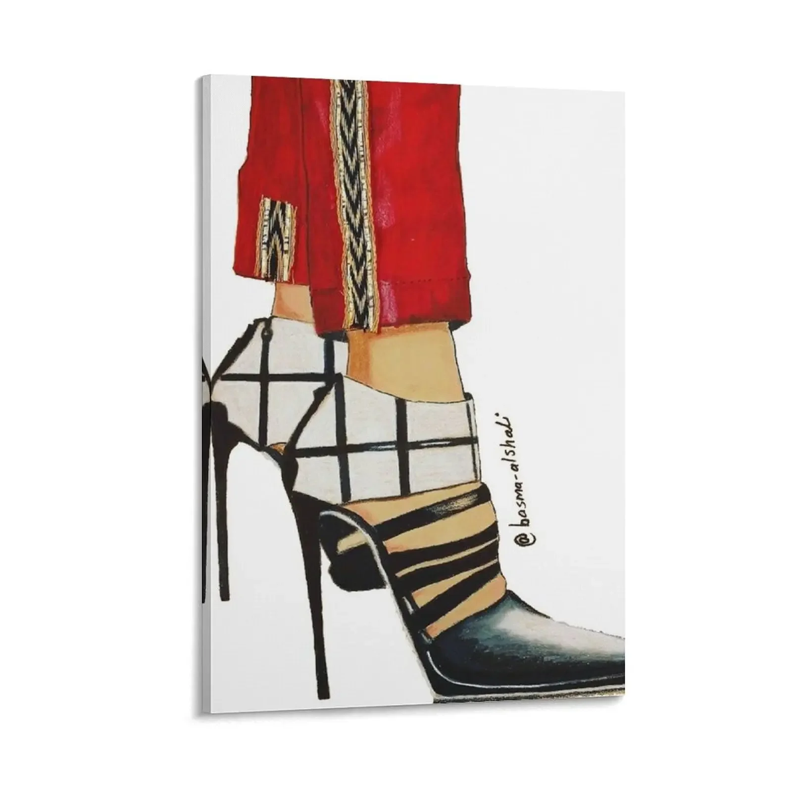 

Attractive Illustration of High-Heels Canvas Painting stickers & posters Decoration bedroom room decor