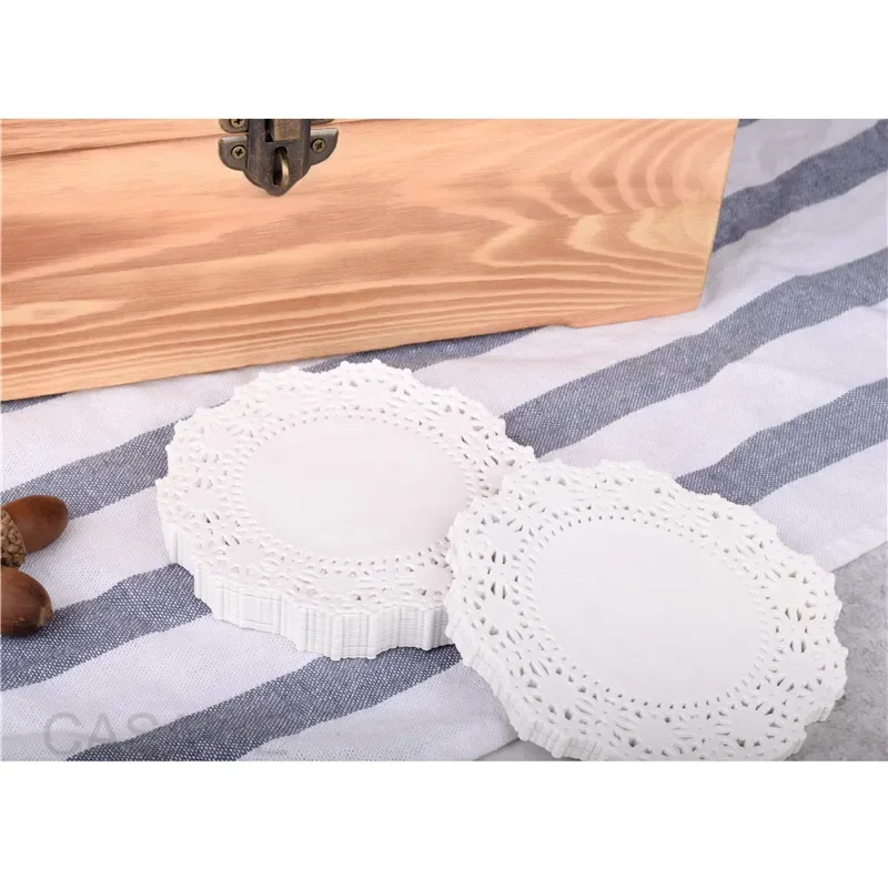 4.5 inch 250pcs paper mat White Round Lace Paper Doilies Doyleys Vintage Coasters Placemat Craft Christmas Table Decoration