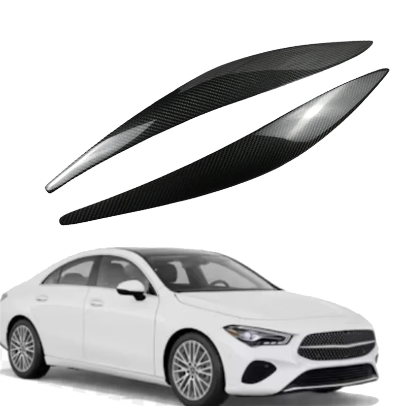 Reliable-Car Front Headlight Eyebrow Head Light Eyelid Eyebrow Carbon Fiber For Mercedes-Benz CLA-Class W117 2013-2019