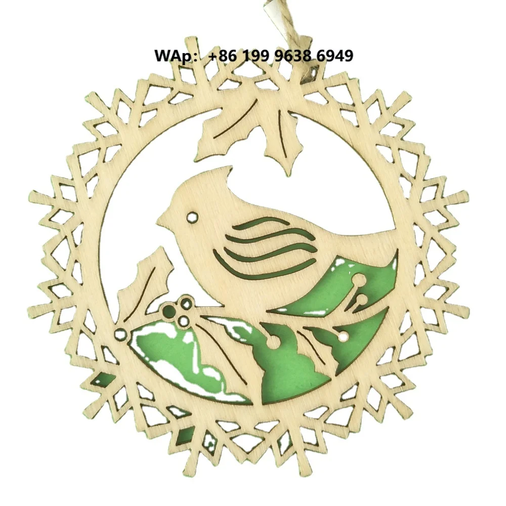Wholesale Handicraft Carved MDF Bird Christmas Decor From Zhejiang