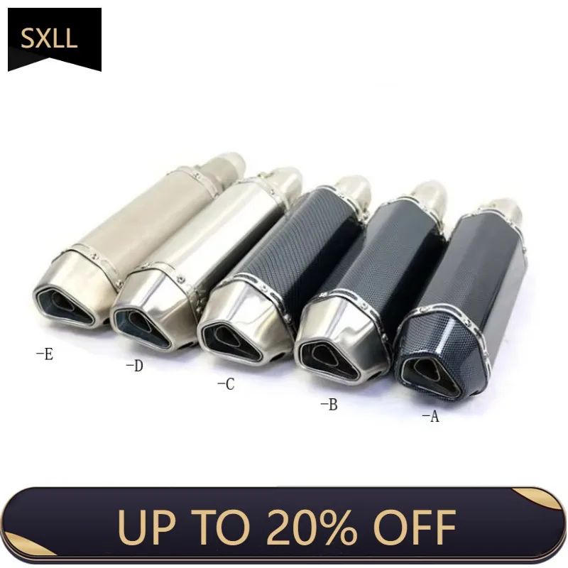 

SXLL 370Mm Universal 51mm Motorcycle Sticker Exhaust Modified Escape Motorcycle Off-Road Exhaust Muffler for Nmax Trk 502 Gsr 60