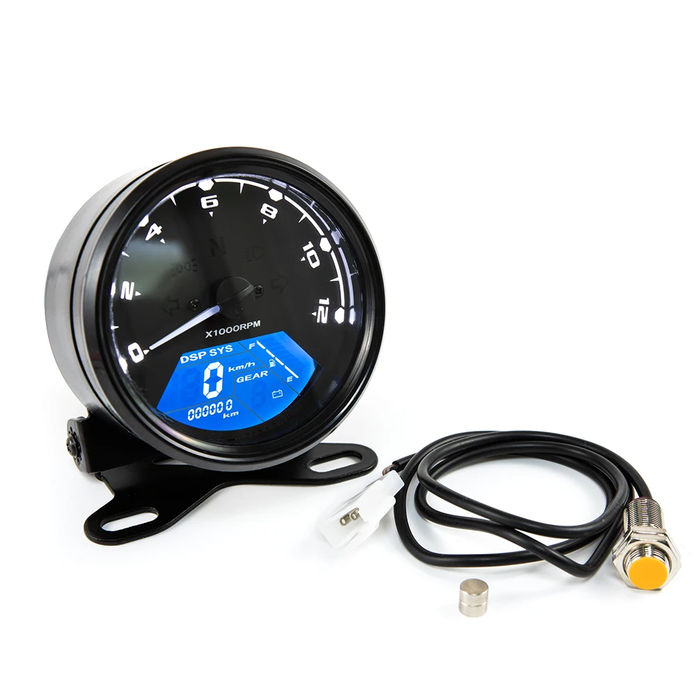 

Motorcycle LED Waterproof LCD Meter Electric Car Modification Accessories Odometer Tachometer 1-4 Cylinder Speedometer