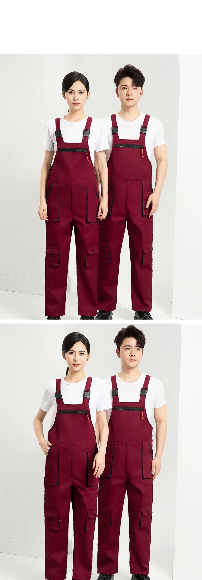 2026Bib 바지 작업복 작업복 작업복 스트랩 점프 슈트 멀티 포켓 기계 유니폼 작업 Dungaree 카고 바지