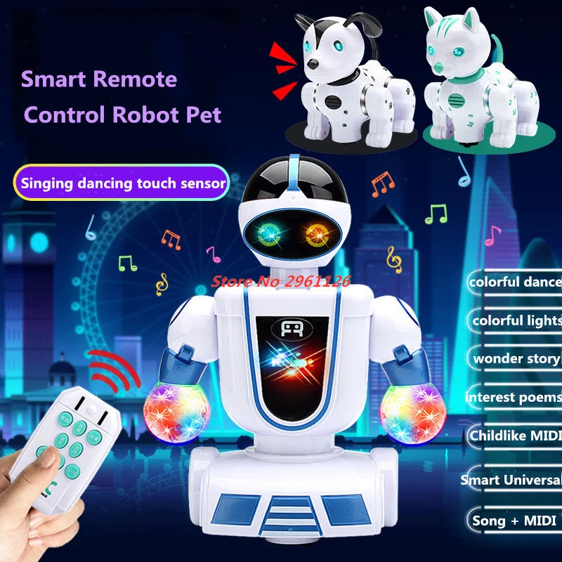 Intelligent RC Robot Cat Wireless Touch Control Smart Cat Electronic Pets Kid learning toy Singing Dancing  VS Electric Dinosaur