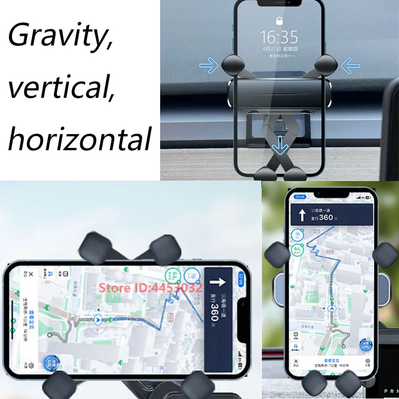 Car Phone Holder For Nissan Patrol 2012-2020 Gravity Stand Mount Support Horizontal GPS Mobile Bracket Accessories With Base