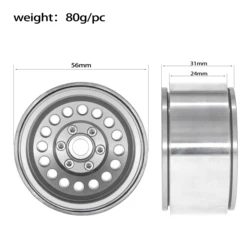 4PCS  Negative OffSet -8MM 1.9 Inch Wheel Rim Aluminum for 1/10 RC Crawler Car Axial SCX10 RR10 Wraith TRX4 TRX-6 Upgrade Parts