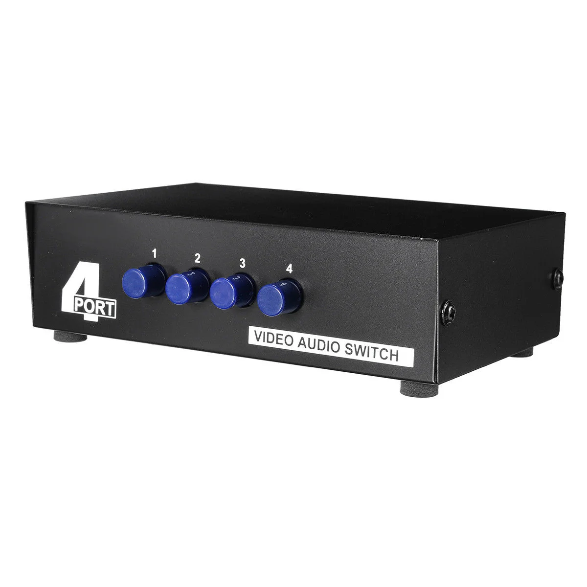 

-431 Rca Selector 4 In 1 Out Composite Video L/R Audio Metal Enclosure Push Button No Power Required