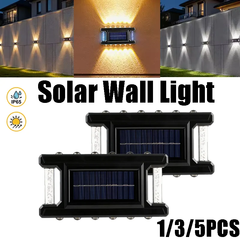 

Rainproof Solar Wall Light for Villa Courtyard Outdoor Fence Lamp Waterproof Landscape Wall Washer Ambient Decorative Lighting