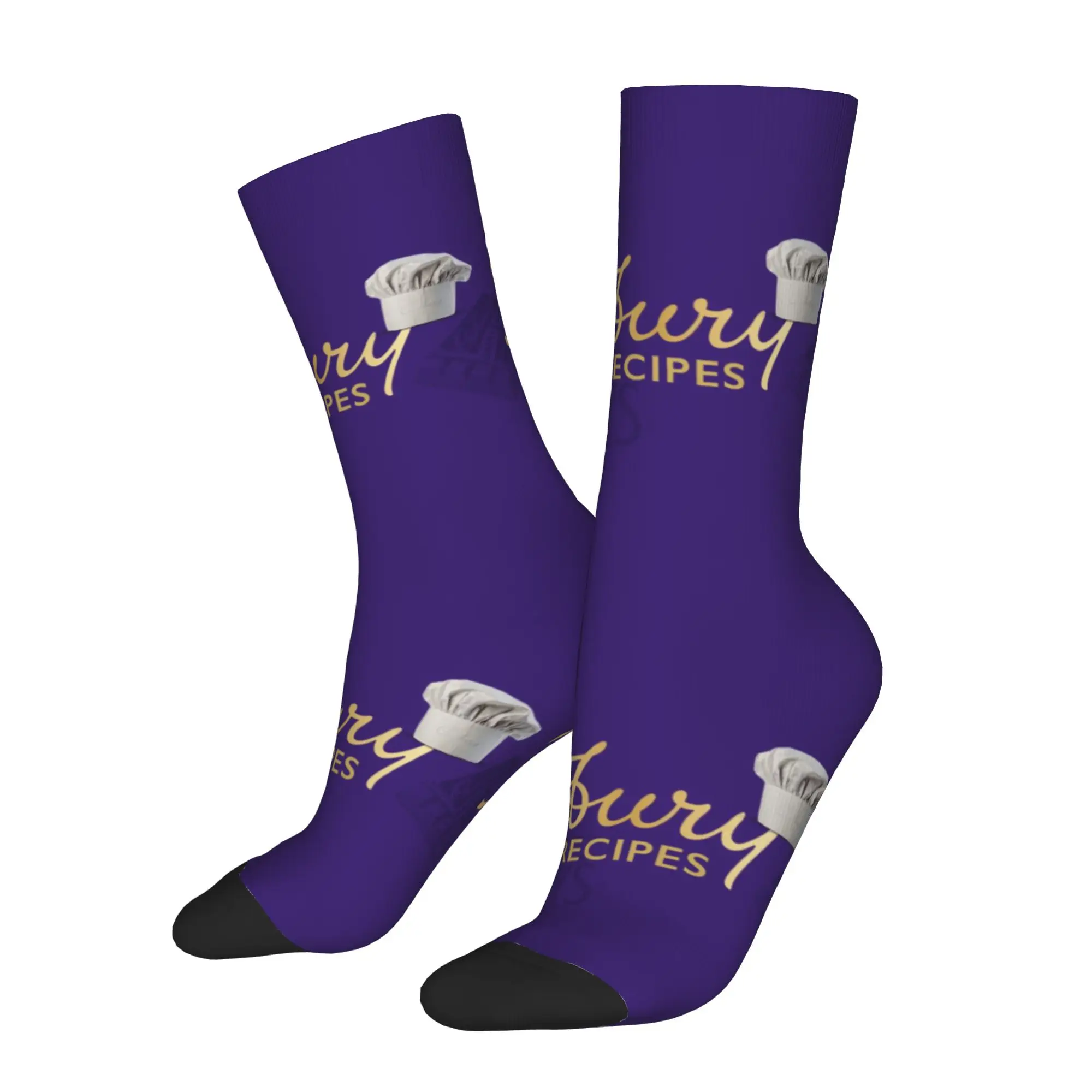 1 Pair Funny Sock Cadbury Purple Rock Seamless Pattern Printed Men Crew Socks Novelty Men's Socks