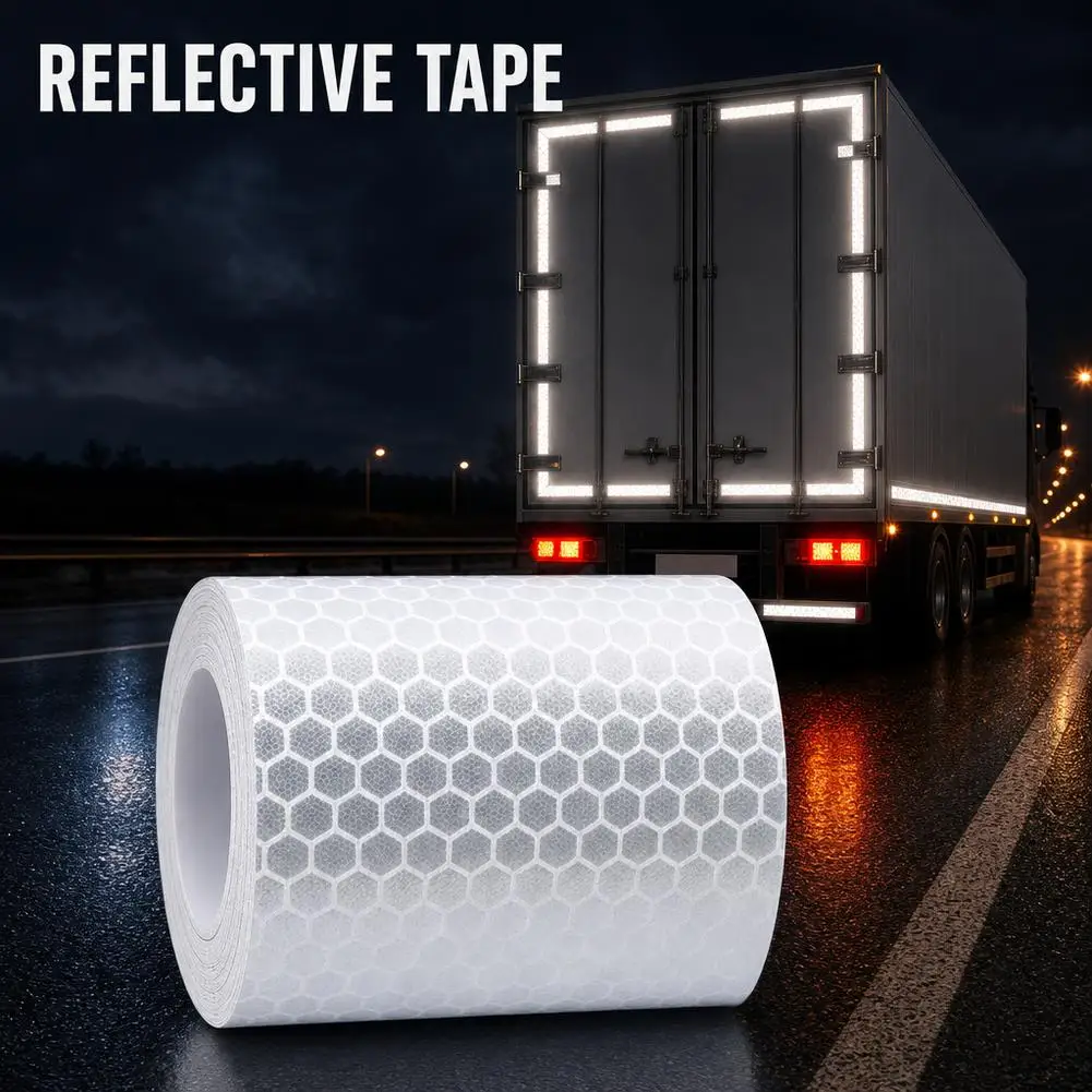 Reflective Tape 5cm X 300cm High Visibility Warning Safety Sticker Honeycomb Waterproof Adhesive Decal For Car Bicycle Stroller